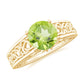 Anillo de compromiso con nudo celta de peridoto real de 2 quilates con diamante sorpresa