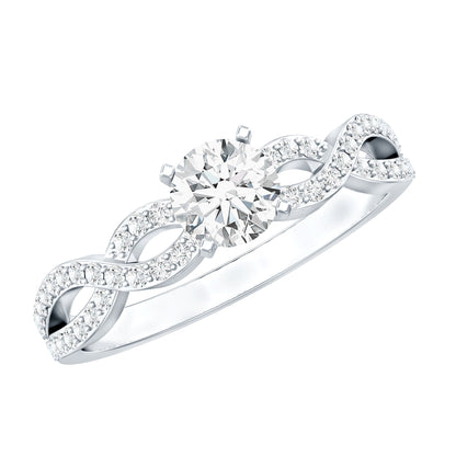 0.5 Carat Round Shape Moissanite Crossover Infinity Ring