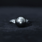 Round Tahitian Pearl Solitaire Engagement Ring with Moissanite