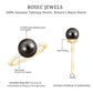 Round Tahitian Pearl Solitaire Engagement Ring with Moissanite