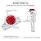 Round Cut Lab Created Ruby and Moissanite Bridal Ring Set
