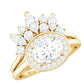 Designer Moissanite Oval Halo Wedding Ring Set with Certificate