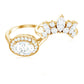 Designer Moissanite Oval Halo Wedding Ring Set with Certificate
