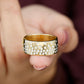 Certified Moissanite Wide Wedding Band in Flush Setting