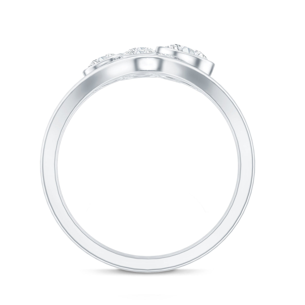 Round Moissanite Cluster Bridal Ring Set for Women