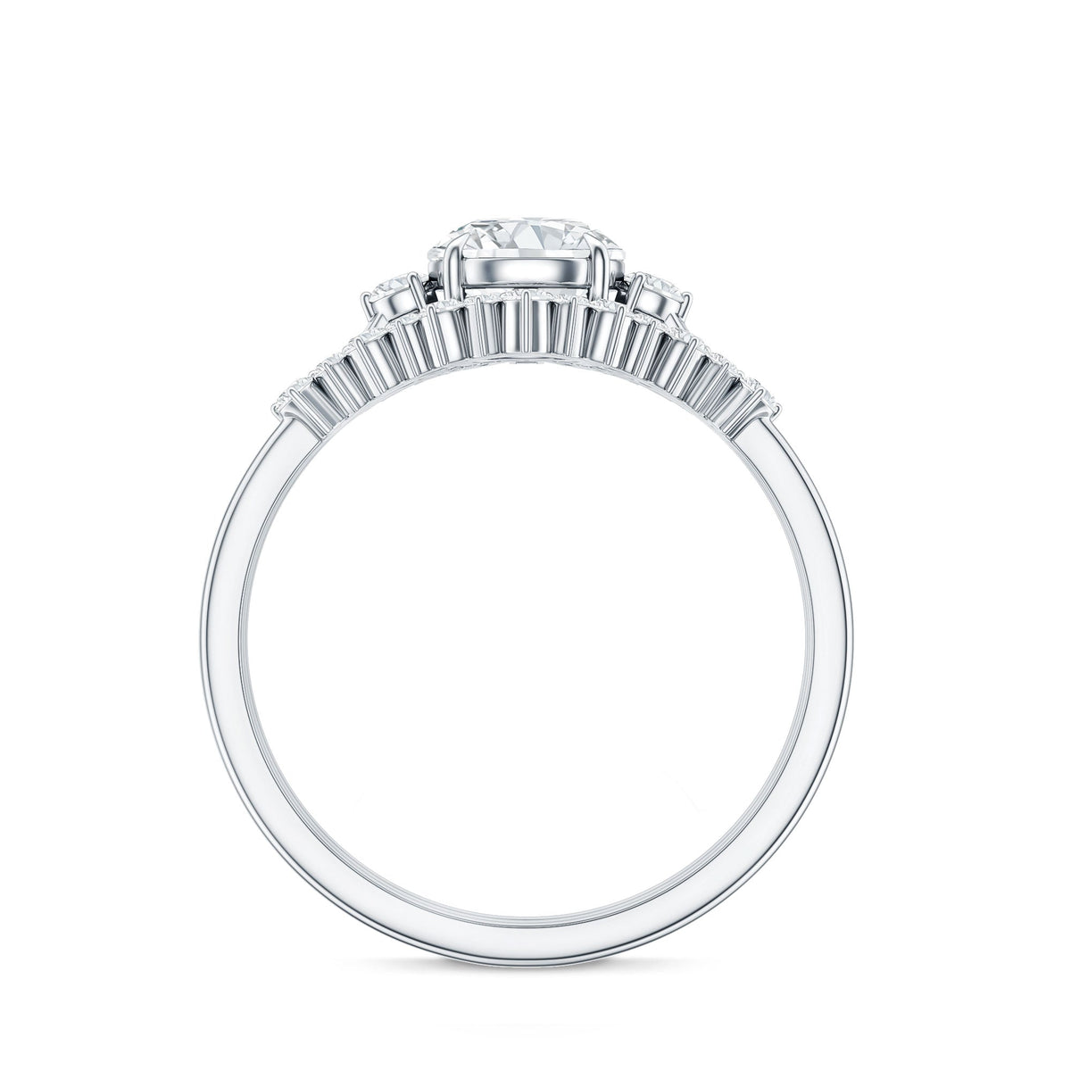 0.9 Carat Vintage Inspired Moissanite 3 Piece Wedding Ring Sets