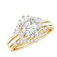 0.9 Carat Vintage Inspired Moissanite 3 Piece Wedding Ring Sets