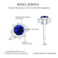 Certified 2.7 Carat Lab Grown Blue Sapphire Engagement Ring with Diamond Star Halo