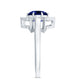 Certified 2.7 Carat Lab Grown Blue Sapphire Engagement Ring with Diamond Star Halo