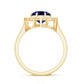 Certified 2.7 Carat Lab Grown Blue Sapphire Engagement Ring with Diamond Star Halo