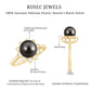 Tahitian Black Pearl Engagement Ring with Diamond Floral Halo