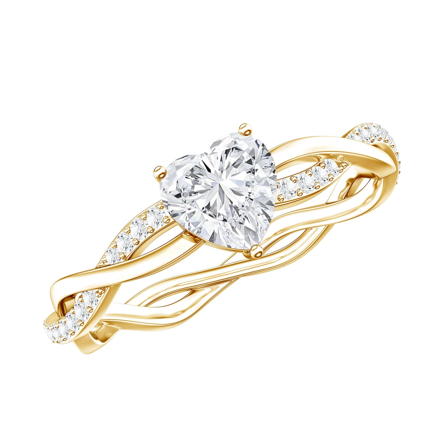 Anillo de Promesa Solitario de Moissanita con Forma de Corazón