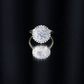 Certified Moissanite Double Halo Engagement Ring for Women