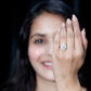 Certified Moissanite Double Halo Engagement Ring for Women