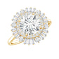 Certified Moissanite Double Halo Engagement Ring for Women