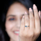 Round London Blue Topaz and Lab Diamond Two Stone Promise Ring For Her
