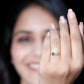 Round London Blue Topaz and Lab Diamond Two Stone Promise Ring For Her