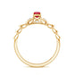 Lab Grown Ruby Designer Promise Ring with Diamond