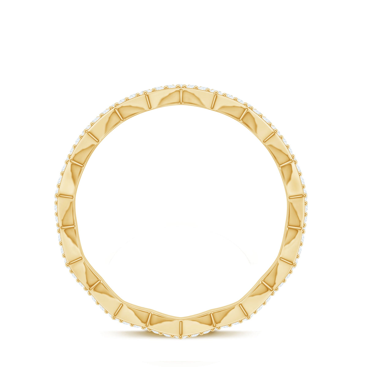 Minimal Diamond Zig Zag Eternity Band Ring