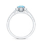 Certified Natural Aquamarine Engagement Ring with Diamond Halo