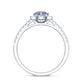 Natural Tanzanite and Diamond Promise Ring for Engagement