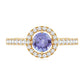 Natural Tanzanite and Diamond Promise Ring for Engagement