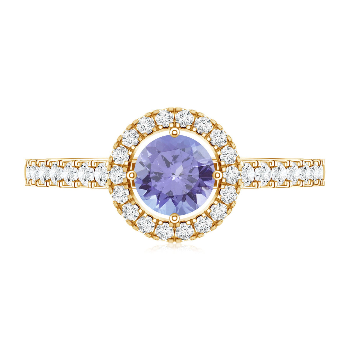 Natural Tanzanite and Diamond Promise Ring for Engagement