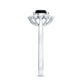 Round Cut Black Onyx and Diamond Engagement Ring For Women
