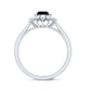 Round Cut Black Onyx and Diamond Engagement Ring For Women