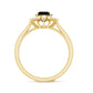 Round Cut Black Onyx and Diamond Engagement Ring For Women