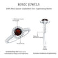 Garnet Minimal Engagement Ring with Diamond Halo