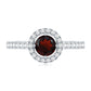 Garnet Minimal Engagement Ring with Diamond Halo