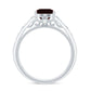 Vintage Style Garnet Diamond Engagement Ring with Celtic Knot