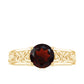 Vintage Style Garnet Diamond Engagement Ring with Celtic Knot