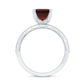 Anillo de compromiso de granate natural talla Asscher de 3,3 quilates con diamantes laterales