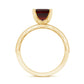 Anillo de compromiso de granate natural talla Asscher de 3,3 quilates con diamantes laterales