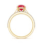 Pear Shape Created Ruby Solitaire Wedding Ring Set with Moissanite