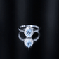 1 Carat Pear Cut Aquamarine Engagement Ring with Diamond Halo
