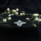 1 Carat Pear Cut Aquamarine Engagement Ring with Diamond Halo