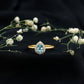 1 Carat Pear Cut Aquamarine Engagement Ring with Diamond Halo