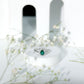 Real Emerald Teardrop Engagement Ring with Diamond Halo