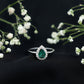 Real Emerald Teardrop Engagement Ring with Diamond Halo
