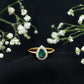 Real Emerald Teardrop Engagement Ring with Diamond Halo