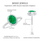 Genuine 6X8MM Oval Emerald Engagement Ring with Diamond Halo