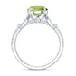 Peridot Solitaire Engagement Ring with Moissanite in Split Shank