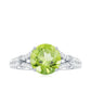 Peridot Solitaire Engagement Ring with Moissanite in Split Shank