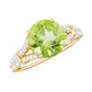 Peridot Solitaire Engagement Ring with Moissanite in Split Shank