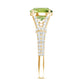Peridot Solitaire Engagement Ring with Moissanite in Split Shank