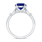 Certified 2.7 Carat Lab Grown Blue Sapphire Engagement Ring with Diamond Split Shank