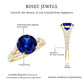 Certified 2.7 Carat Lab Grown Blue Sapphire Engagement Ring with Diamond Split Shank